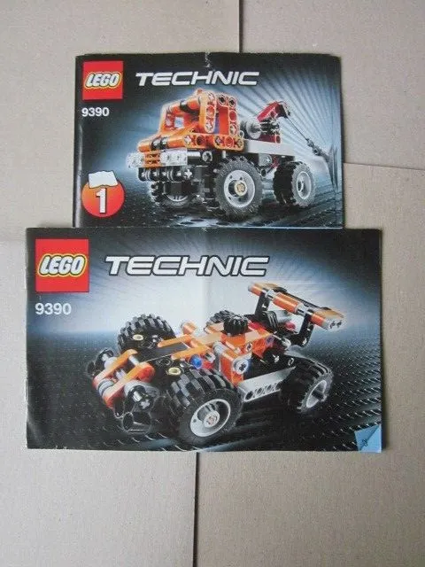 Lego Technic Building Instructions Instruction 9390 2 Pieces/Parts Racer + Tow Truck