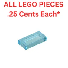 LEGO Tile 1x2 with Groove Trans Light Blue 3069 - Genuine LEGO Parts Pieces Bulk