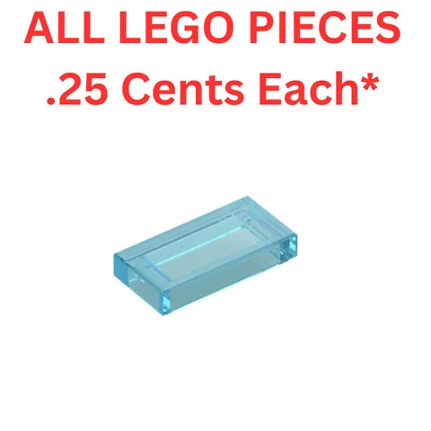 LEGO Tile 1x2 with Groove Trans Light Blue 3069 - Genuine LEGO Parts Pieces Bulk