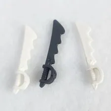 LEGO #23984 Weapon White Sword Cutlass Serrated with Skull Hand Guard