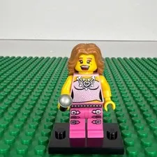 Lego Pop Star Mini Series 2 Minifigure Singer Microphone Pink Eye Shadow Song