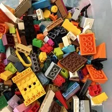 LEGO Bulk Lot Mixed Bricks & Pieces Parts Multicolor Plastic (10+ pcs) 1 pound 