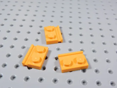 LEGO Lot of 3 Orange 1x2 Modified Plates w/ Door Rail BA