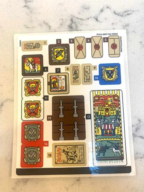 LEGO STICKER SHEET for 10332 Medieval Town Square,  New & Genuine!