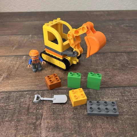 Lego Duplo Tracked Excavator 10812 Construction Worker (not Complete)