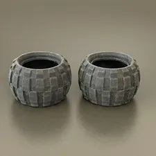 LEGO Rubber Tires 43.2 x 28 Balloon Small Black 6579 Lot of 2