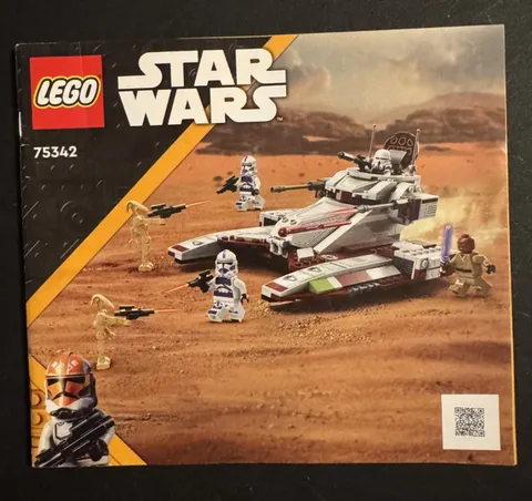 LEGO Star Wars Republic Fighter Tank 75342 Instruction Manual Booklet