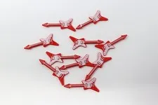 Lot of 10x Lego Electric Guitar New Red Minifigure Musical Instrument 'ML' Stamp