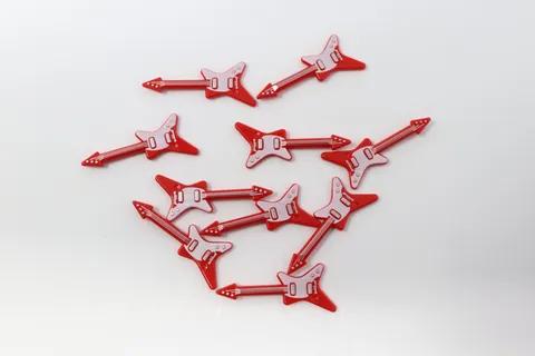 Lot of 10x Lego Electric Guitar New Red Minifigure Musical Instrument 'ML' Stamp