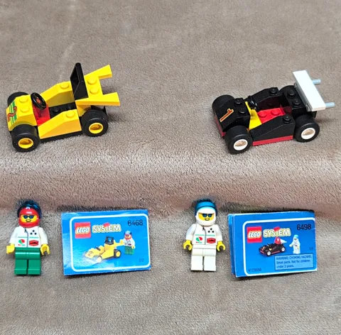 LEGO System 6468 6498 Race Car Sets w/Minifigures & Instructions