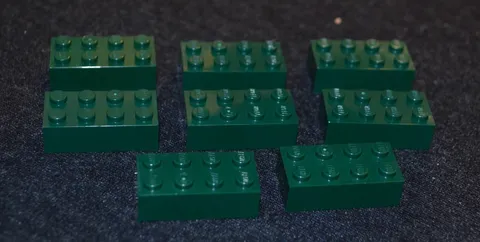 (8) 2x4 Dark Green Standard Brick Bricks ~ NEW Lego Parts ~