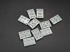 LEGO - 10x - Plate - Plate - 2x3 - Light Grey - Light Grey - 3021