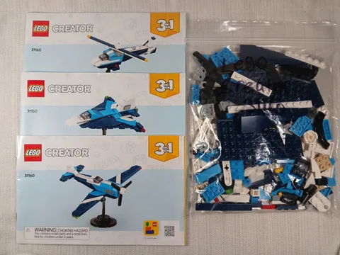 LEGO Creator 3 in 1 Aircraft Race Plane (31160) Complete With Instructions