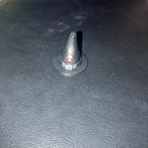 LEGO Minifig, Headgear Wizard Hat w/ Silver Buckle, Skull & Lightning Bolt