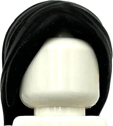 Lego New Black Minifigure Mini Doll Hair Long Parted in Front Swept Back Part