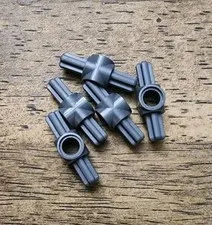 LEGO Dark Bluish Gray Technic, Axle Pin Connector Hub 2 Axles. QTY 5. Part 27940