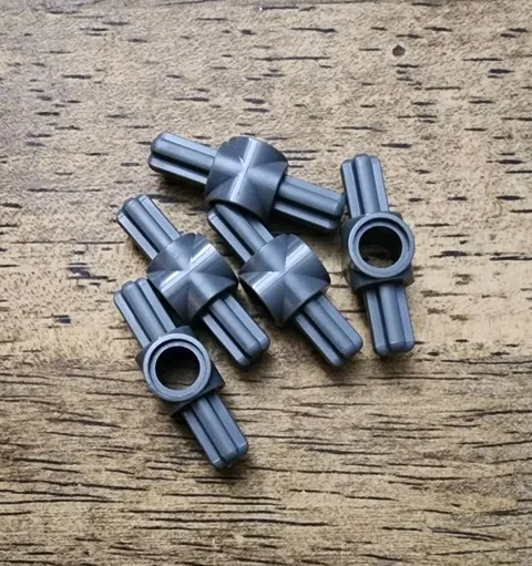 LEGO Dark Bluish Gray Technic, Axle Pin Connector Hub 2 Axles. QTY 5. Part 27940