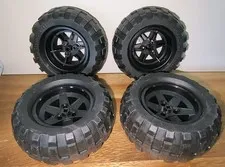 LEGO Technic 56mm D. x 34mm Black Wheel, 94.8 x 44 R Bubble Tire, Lot Of 4