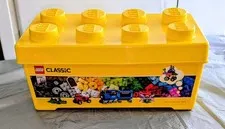 Empty lego classic medium creative brick box 10696 Plastic Bin Yellow Storage 