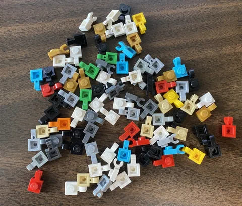 LEGO Parts: 6019 Plate 1 x 1 with U Clip (Horizontal Grip), Bulk Lot of 90