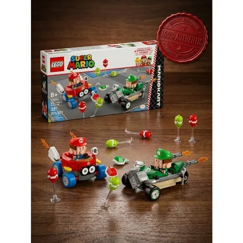 LEGO 72034 Super Mario Kart Baby vs Baby Luigi, 2 Figures, Buildable Karts