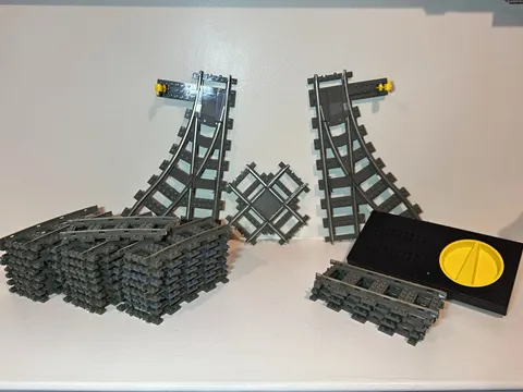 LEGO 9V Volt Train Train Track Bulk Lot Crossing, Straight, Switches, Controller