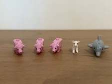 LEGO Farm Animals Bulk Lot 5 pcs 3 Pink Pigs White Lamb Gray Dolphin Genuine