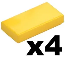 Lego 4 New Tile Yellow Mosaic Pieces 1 x 2 Stud Plain Part 3069b YL03