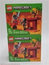 LOT OF 2 !! LEGO Minecraft The Nether Lava Battle Toy Figures 21266