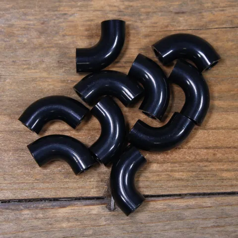 LEGO Black Round Tube 1x1 90 degrees Elbow Macaroni 25214 38896 Qty 10