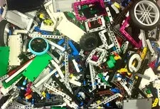 LEGO Technic Bulk Lot, 2 lbs of Genuine Connectors, Beams, Frames, Wheels & More