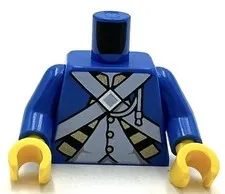 Lego New Minifig Blue Torso Imperial Soldier Uniform Jacket Open w/ Black Part