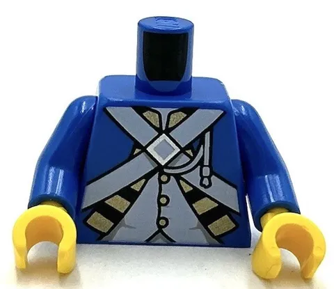 Lego New Minifig Blue Torso Imperial Soldier Uniform Jacket Open w/ Black Part