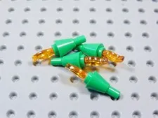 LEGO Lot of 4 Bright Green Torch Cone w/ Flame Accessory Minifig BR