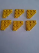 No 398 6x Lego Plate 3x3 Slope Corner 2450 Yellow