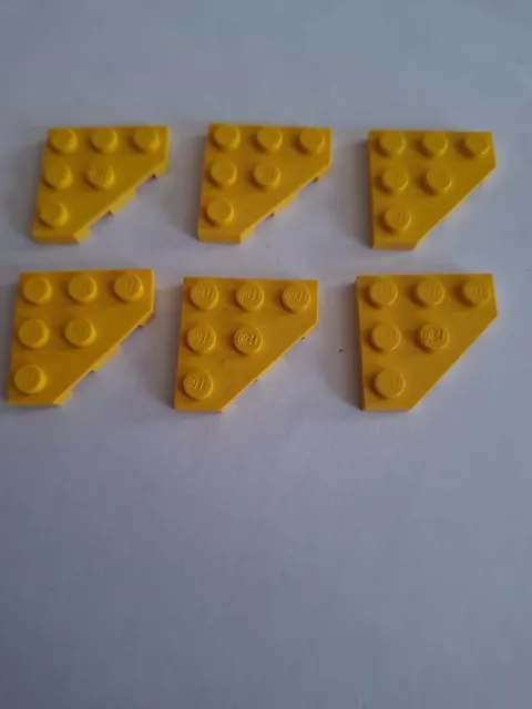 No 398 6x Lego Plate 3x3 Slope Corner 2450 Yellow
