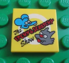 Genuine LEGO Simpsons The ITCHY & SCRATCHY Show Printed Tile