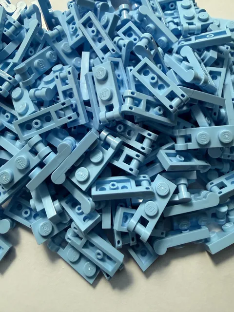 LEGO-NEW-#60478-BRIGHT LIGHT BLUE-1 X 2 PLATE MOD/ W/ BAR HANDLE END-10 PIECE