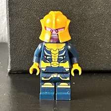 LEGO Minifigure Dark Blue & Gold Armor Outfit w/ Orange Helmet ONE LEFT
