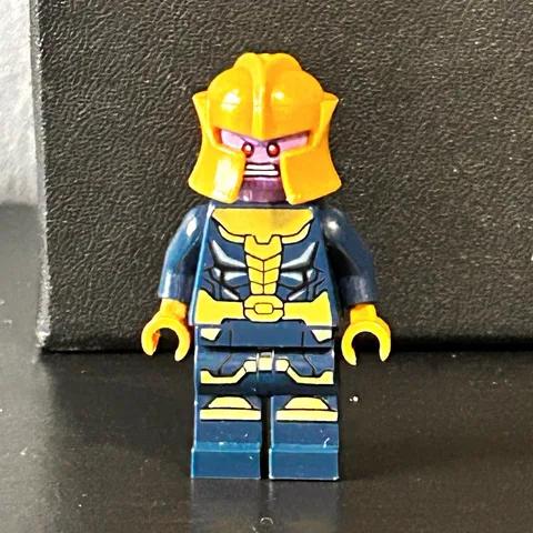 LEGO Minifigure Dark Blue & Gold Armor Outfit w/ Orange Helmet ONE LEFT