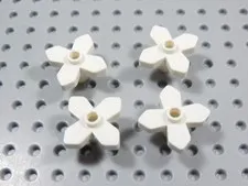 LEGO Lot of 4 White Flowers Plants w/ 4 Petals Minifig BI