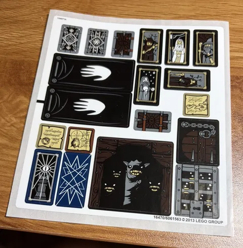 Lego sticker sheet for Tower of Orthanc Set 10237 NEW, #16470/6061563