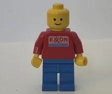 LEGO Vintage EXXON Minifigures Red Torso Blue Legs Read Description