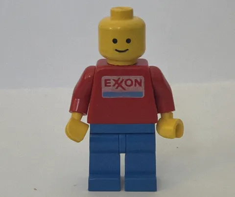 LEGO Vintage EXXON Minifigures Red Torso Blue Legs Read Description
