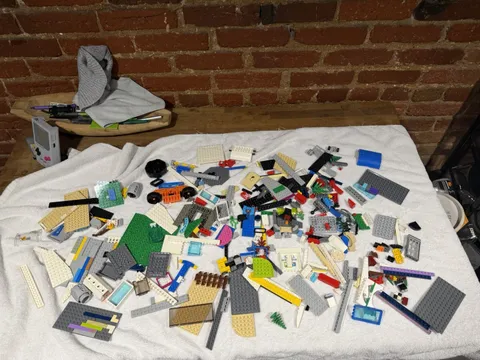8 lbs Bulk LEGO Lot - Technic, Plates & Rare Colors (No Minifigs)