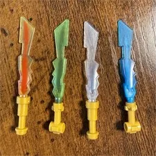 LEGO Ninjago Elemental Blade Set Earth Ice Lightning Fire for Cole Zane Jay Kai