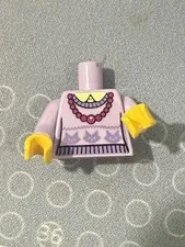 Lego Female torso, Knit Sweater with Medium Lavender Cat Heads Q36