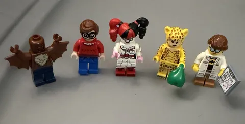 LEGO Batman Minifigure Lot of 5 Mixed Characters w/ Bat Wings & Accessories