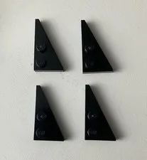 LEGO 4x NEW Pieces Plate 2x4 w/ Angle/Wedge Right BLACK #65426