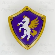 LEGO White and Gold Pegasus Minifigure Shield Part Castle 42674 4972pb03 Friends